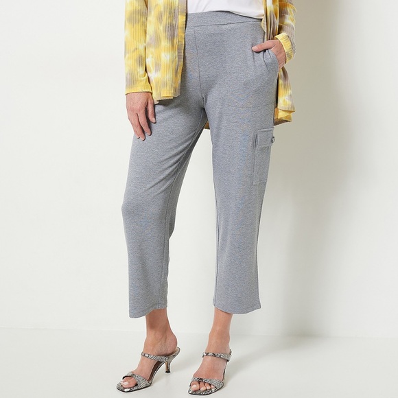 Susan Graver Pants - Susan Graver Women's Pants Sz 3X Weekend Jersey Knit Crop Gray